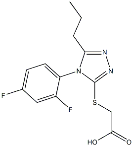 2-{[4-(2,4-difluorophenyl)-5-propyl-4H-1,2,4-triazol-3-yl]sulfanyl}acetic acid Struktur