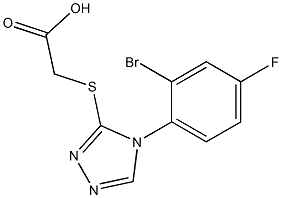 2-{[4-(2-bromo-4-fluorophenyl)-4H-1,2,4-triazol-3-yl]sulfanyl}acetic acid Struktur