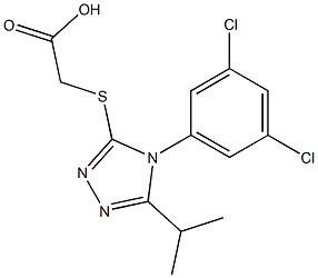 2-{[4-(3,5-dichlorophenyl)-5-(propan-2-yl)-4H-1,2,4-triazol-3-yl]sulfanyl}acetic acid Struktur