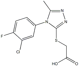 2-{[4-(3-chloro-4-fluorophenyl)-5-methyl-4H-1,2,4-triazol-3-yl]sulfanyl}acetic acid Struktur