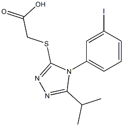 2-{[4-(3-iodophenyl)-5-(propan-2-yl)-4H-1,2,4-triazol-3-yl]sulfanyl}acetic acid Struktur