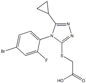 2-{[4-(4-bromo-2-fluorophenyl)-5-cyclopropyl-4H-1,2,4-triazol-3-yl]sulfanyl}acetic acid Struktur