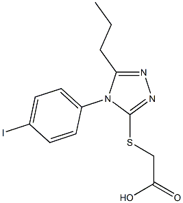 2-{[4-(4-iodophenyl)-5-propyl-4H-1,2,4-triazol-3-yl]sulfanyl}acetic acid Struktur