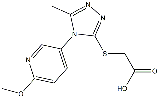 2-{[4-(6-methoxypyridin-3-yl)-5-methyl-4H-1,2,4-triazol-3-yl]sulfanyl}acetic acid Struktur