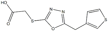 2-{[5-(thiophen-3-ylmethyl)-1,3,4-oxadiazol-2-yl]sulfanyl}acetic acid Struktur