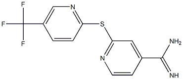 2-{[5-(trifluoromethyl)pyridin-2-yl]sulfanyl}pyridine-4-carboximidamide Struktur