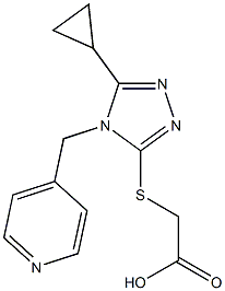 2-{[5-cyclopropyl-4-(pyridin-4-ylmethyl)-4H-1,2,4-triazol-3-yl]sulfanyl}acetic acid Struktur