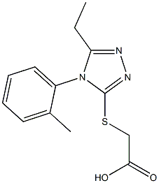 2-{[5-ethyl-4-(2-methylphenyl)-4H-1,2,4-triazol-3-yl]sulfanyl}acetic acid Struktur