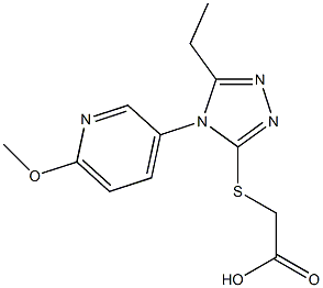 2-{[5-ethyl-4-(6-methoxypyridin-3-yl)-4H-1,2,4-triazol-3-yl]sulfanyl}acetic acid Struktur