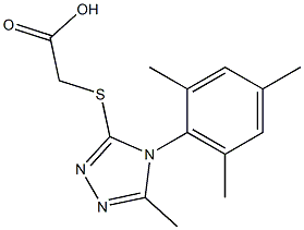 2-{[5-methyl-4-(2,4,6-trimethylphenyl)-4H-1,2,4-triazol-3-yl]sulfanyl}acetic acid Struktur