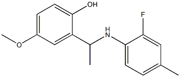 2-{1-[(2-fluoro-4-methylphenyl)amino]ethyl}-4-methoxyphenol Struktur