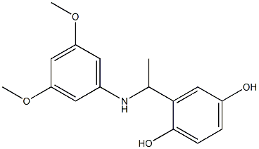 2-{1-[(3,5-dimethoxyphenyl)amino]ethyl}benzene-1,4-diol Struktur