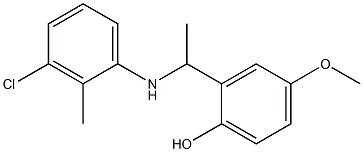 2-{1-[(3-chloro-2-methylphenyl)amino]ethyl}-4-methoxyphenol Struktur