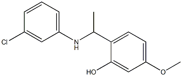 2-{1-[(3-chlorophenyl)amino]ethyl}-5-methoxyphenol Struktur