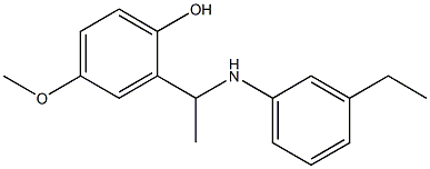 2-{1-[(3-ethylphenyl)amino]ethyl}-4-methoxyphenol Struktur