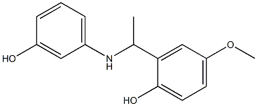 2-{1-[(3-hydroxyphenyl)amino]ethyl}-4-methoxyphenol Struktur