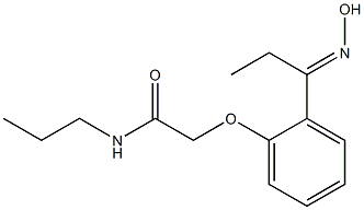 2-{2-[(1E)-N-hydroxypropanimidoyl]phenoxy}-N-propylacetamide Struktur