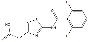 2-{2-[(2,6-difluorobenzene)amido]-1,3-thiazol-4-yl}acetic acid Struktur