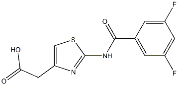 2-{2-[(3,5-difluorobenzene)amido]-1,3-thiazol-4-yl}acetic acid Struktur