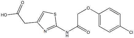 2-{2-[2-(4-chlorophenoxy)acetamido]-1,3-thiazol-4-yl}acetic acid Struktur