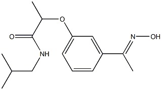 2-{3-[1-(hydroxyimino)ethyl]phenoxy}-N-(2-methylpropyl)propanamide Struktur