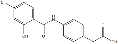 2-{4-[(4-chloro-2-hydroxybenzene)amido]phenyl}acetic acid Struktur