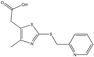 2-{4-methyl-2-[(pyridin-2-ylmethyl)sulfanyl]-1,3-thiazol-5-yl}acetic acid Struktur