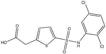 2-{5-[(2,5-dichlorophenyl)sulfamoyl]thiophen-2-yl}acetic acid Struktur