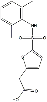 2-{5-[(2,6-dimethylphenyl)sulfamoyl]thiophen-2-yl}acetic acid Struktur