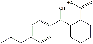 2-{hydroxy[4-(2-methylpropyl)phenyl]methyl}cyclohexane-1-carboxylic acid Struktur