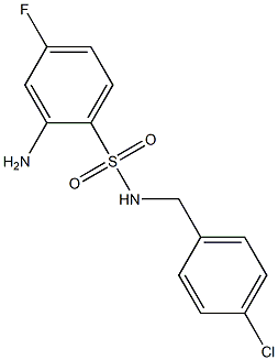 2-amino-N-[(4-chlorophenyl)methyl]-4-fluorobenzene-1-sulfonamide Struktur