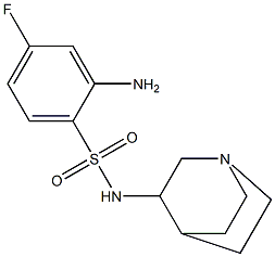 2-amino-N-{1-azabicyclo[2.2.2]octan-3-yl}-4-fluorobenzene-1-sulfonamide Struktur