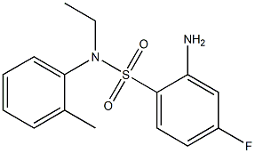 2-amino-N-ethyl-4-fluoro-N-(2-methylphenyl)benzene-1-sulfonamide Struktur