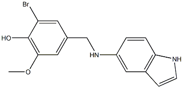 2-bromo-4-[(1H-indol-5-ylamino)methyl]-6-methoxyphenol Struktur