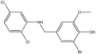 2-bromo-4-{[(2,5-dichlorophenyl)amino]methyl}-6-methoxyphenol Struktur