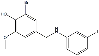 2-bromo-4-{[(3-iodophenyl)amino]methyl}-6-methoxyphenol Struktur