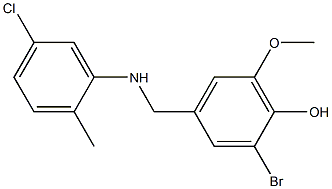 2-bromo-4-{[(5-chloro-2-methylphenyl)amino]methyl}-6-methoxyphenol Struktur