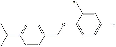 2-bromo-4-fluoro-1-{[4-(propan-2-yl)phenyl]methoxy}benzene Struktur