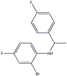 2-bromo-4-fluoro-N-[1-(4-fluorophenyl)ethyl]aniline Struktur