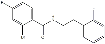 2-bromo-4-fluoro-N-[2-(2-fluorophenyl)ethyl]benzamide Struktur