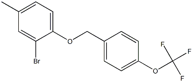 2-bromo-4-methyl-1-{[4-(trifluoromethoxy)phenyl]methoxy}benzene Struktur