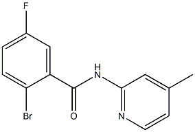 2-bromo-5-fluoro-N-(4-methylpyridin-2-yl)benzamide Struktur