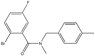 2-bromo-5-fluoro-N-methyl-N-[(4-methylphenyl)methyl]benzamide Struktur