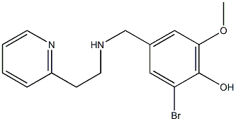 2-bromo-6-methoxy-4-({[2-(pyridin-2-yl)ethyl]amino}methyl)phenol Struktur