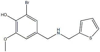 2-bromo-6-methoxy-4-{[(thiophen-2-ylmethyl)amino]methyl}phenol Struktur