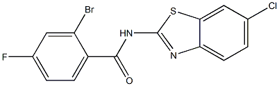 2-bromo-N-(6-chloro-1,3-benzothiazol-2-yl)-4-fluorobenzamide Struktur