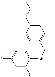 2-chloro-4-fluoro-N-{1-[4-(2-methylpropyl)phenyl]ethyl}aniline Struktur