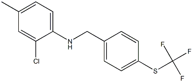 2-chloro-4-methyl-N-({4-[(trifluoromethyl)sulfanyl]phenyl}methyl)aniline Struktur