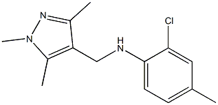 2-chloro-4-methyl-N-[(1,3,5-trimethyl-1H-pyrazol-4-yl)methyl]aniline Struktur