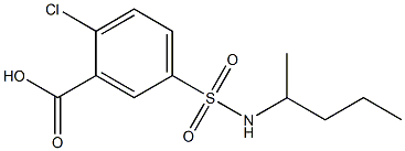 2-chloro-5-(pentan-2-ylsulfamoyl)benzoic acid Struktur